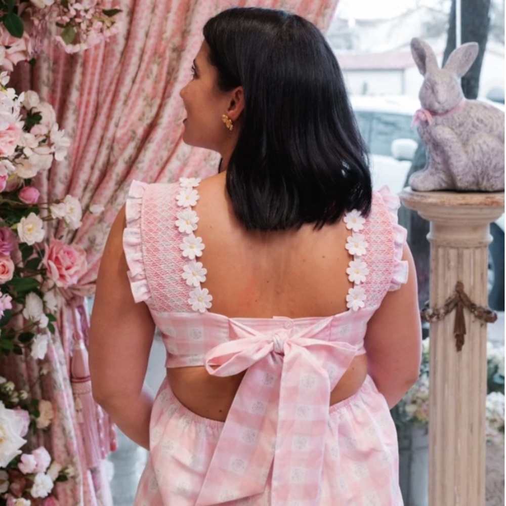 Dondolo for Loveshackfancy Women's Daisy Love Short Dress - Pink size xs.